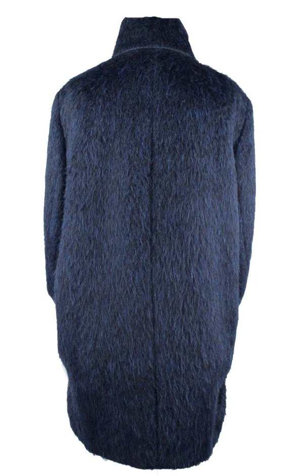 Oversize Mantel mit Alpaka / Wolle - blau