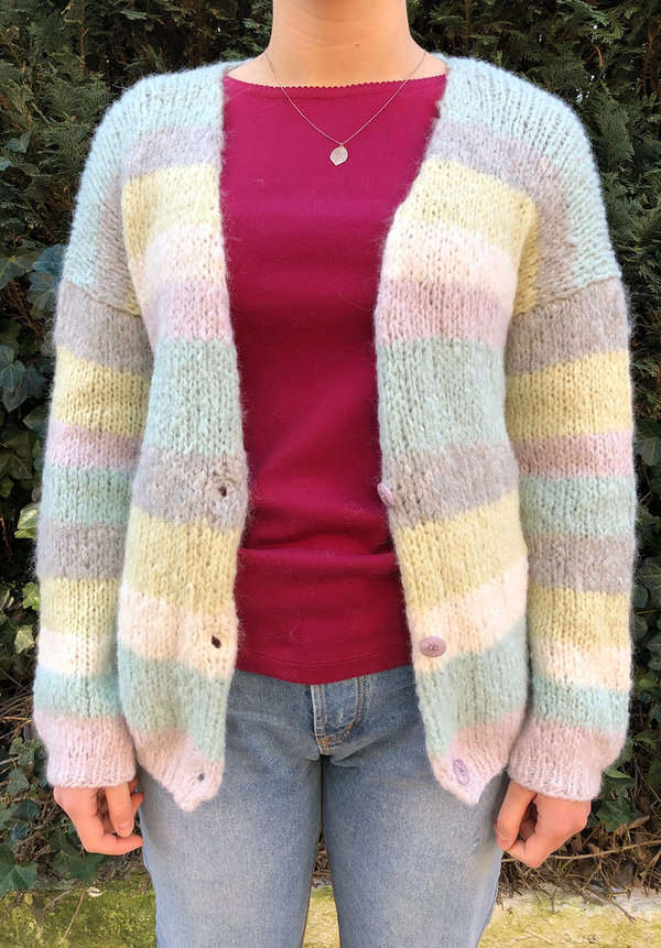 Alpaka-Strickjacke - multicolor