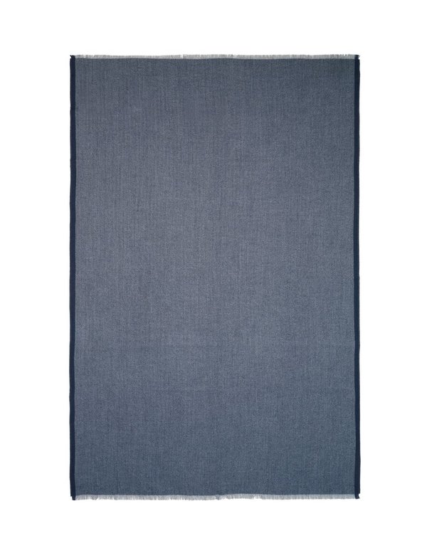Alpaka-Wolldecke - Herringbone - blau